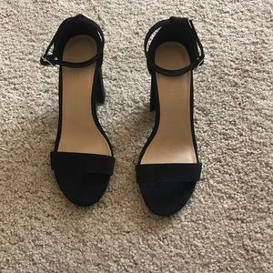 Black open toe heels